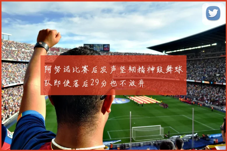 阿努诺比赛后发声坚韧精神鼓舞球队即使落后29分也不放弃